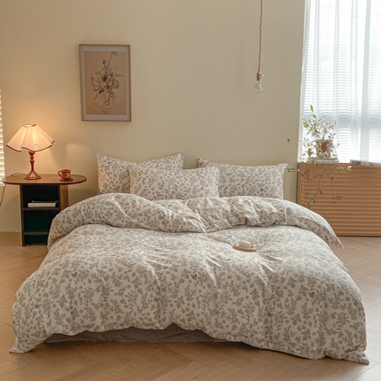 2025新款A类母婴级有氧全棉纯棉双层纱纯棉印花四件套 场景一 莫奈庄园