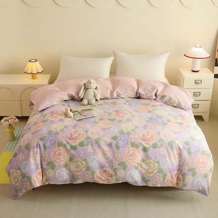 91家纺网 家纺一手货源 找家纺 八十八家纺 2025新款全棉12868系列单品被套花幽兰