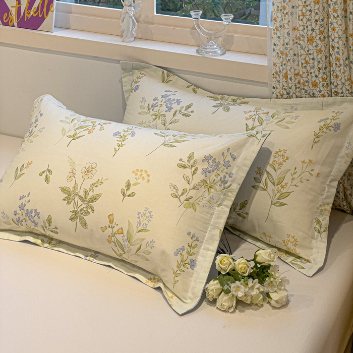 91家纺网 家纺一手货源 找家纺 2025春夏新款全棉花卉系列印花单枕套 沁园春