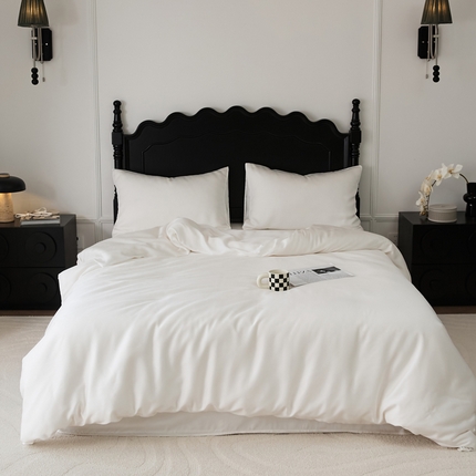 EH家居 2025春夏天丝纯色单被套 TS纯白