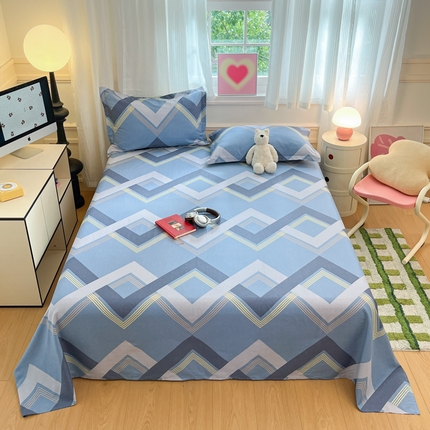 91家纺网 家纺一手货源 找家纺 （总）2025新款全棉印花小清新单品系列-单床单