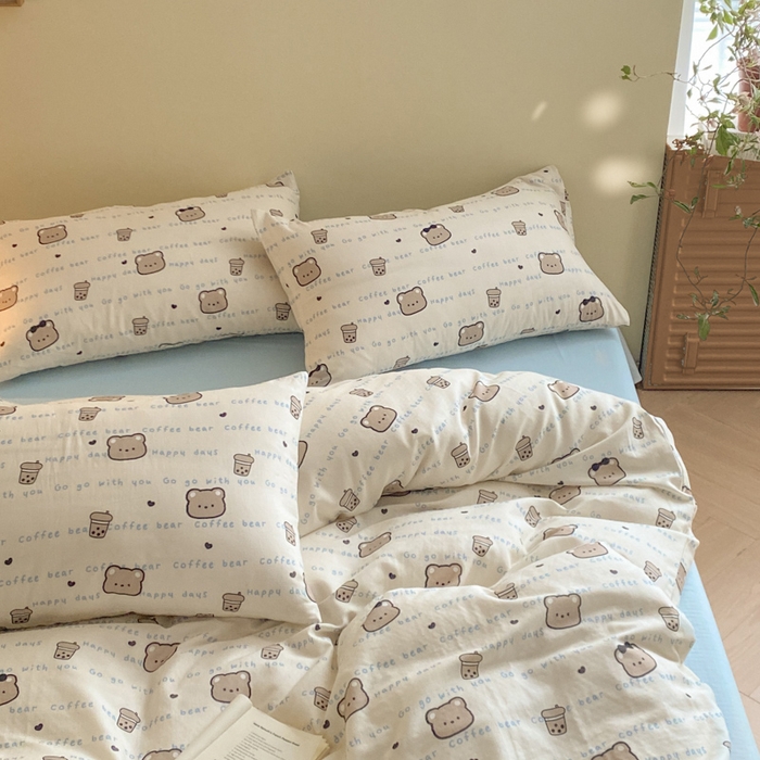 91家纺网 家纺一手货源 找家纺 2025新款A类母婴级有氧全棉纯棉双层纱纯棉印花四件套 场景一 海盐波波