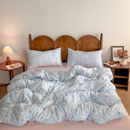 2025新款A类母婴级有氧全棉纯棉双层纱纯棉印花四件套 场景二 甜品喵喵