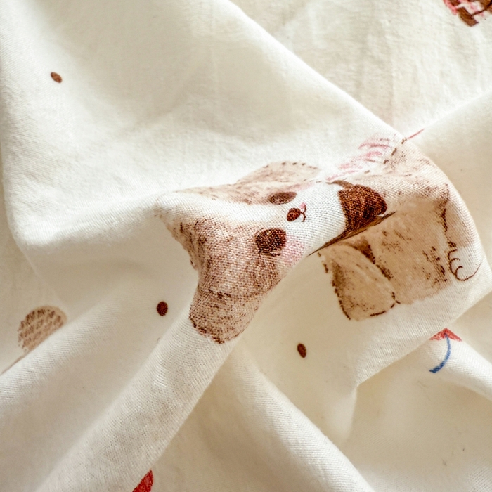 91家纺网 家纺一手货源 找家纺 温眠 2025新款A类亲肤水洗棉可爱卡通印花床笠 可爱泰迪