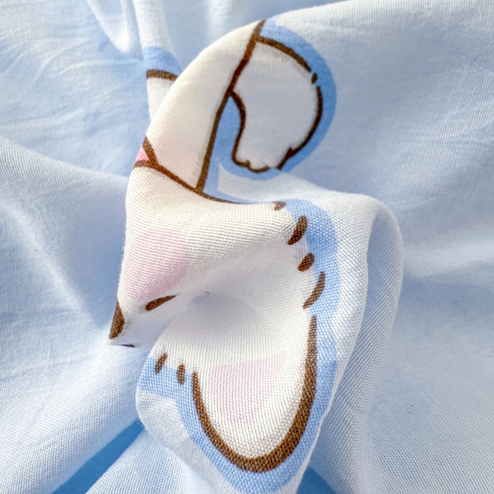 91家纺网 家纺一手货源 找家纺 温眠 2025新款A类亲肤水洗棉可爱卡通印花床笠 高西低