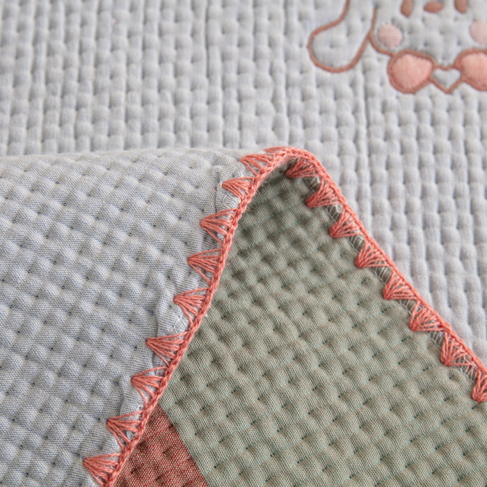 91家纺网 家纺一手货源 找家纺 手艺人2025新款A类宝宝四季全棉提花双面可铺盖床盖榻榻米炕盖炕垫盖毯AC01-AC10 AC09灰