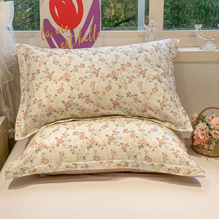 91家纺网 家纺一手货源 找家纺 2025春夏新款全棉花卉系列印花单枕套 露丝