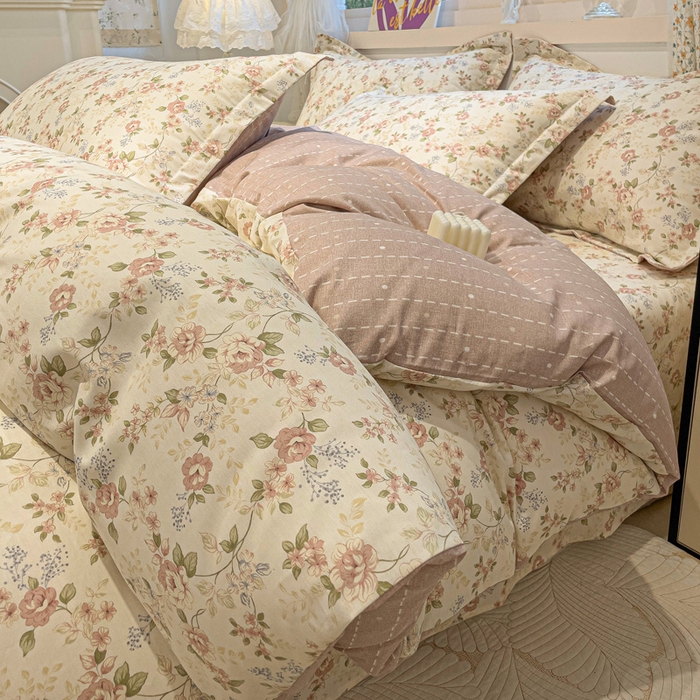 91家纺网 家纺一手货源 找家纺 2025春夏新款全棉花卉系列印花单被套 露丝