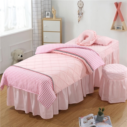 91家纺网 家纺一手货源 找家纺 （总）2024新款简约英伦—格子水洗棉美-容四件套