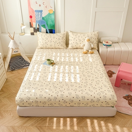 91家纺网 家纺一手货源 找家纺 （总）温眠 2025新款A类亲肤水洗棉可爱卡通印花床笠