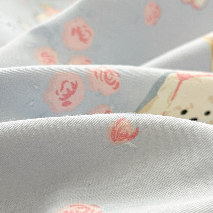 91家纺网 家纺一手货源 找家纺 西引力 2025开春新款全棉印花四件套单被套系列 狗狗家族兰