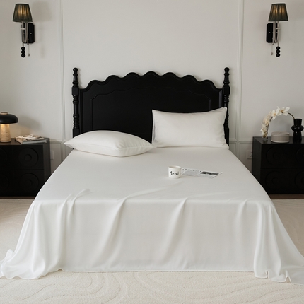 EH家居 2025春夏天丝纯色单床单 TS纯白