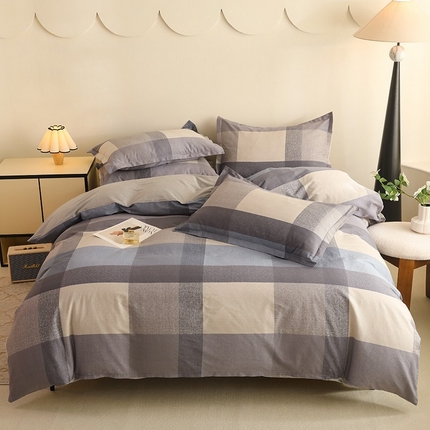 91家纺网 家纺一手货源 找家纺 八十八家纺 2025新款全棉12868床笠款四件套奶昔