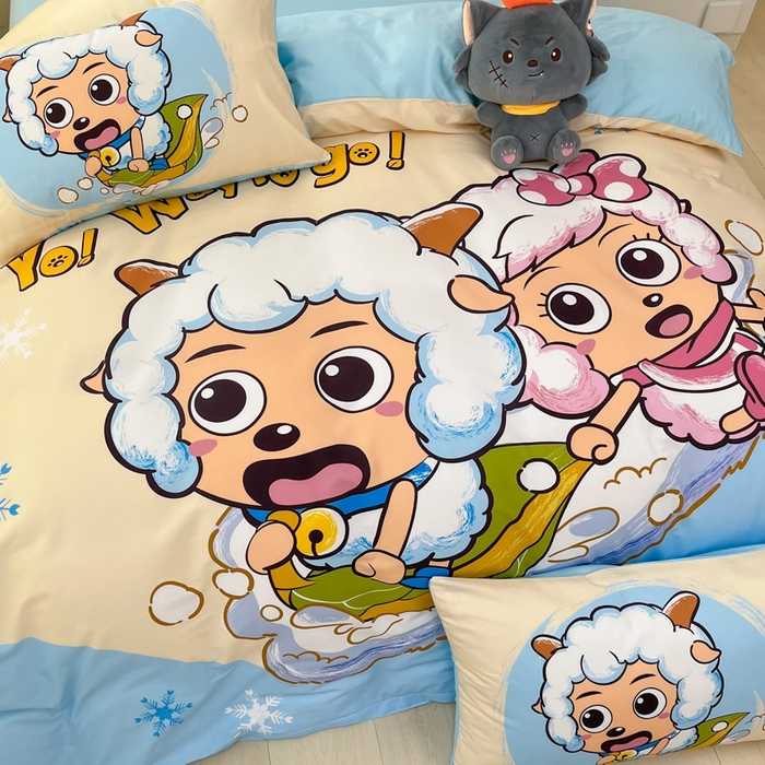 91家纺网 家纺一手货源 找家纺 金爱家 2025新款纯棉数码印花系列四件套 梦幻探险