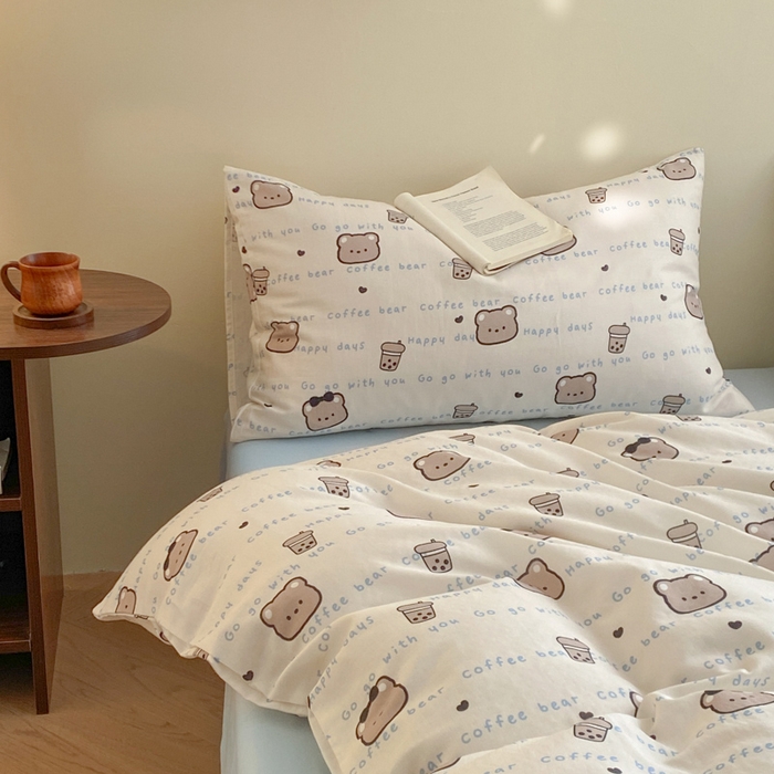 91家纺网 家纺一手货源 找家纺 2025新款A类母婴级有氧全棉纯棉双层纱纯棉印花四件套 场景一 海盐波波