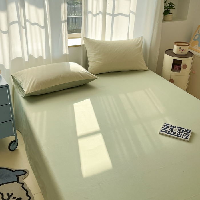 91家纺网 家纺一手货源 找家纺 泽西家纺+V17798841158发大图 2025新款A类全棉13376单品床单 橄榄绿