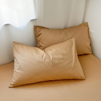 91家纺网 家纺一手货源 找家纺 （总）2025新款40长绒棉ins美拉德色系纯色全棉单品四件套床笠四件套系列--单枕套