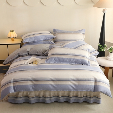 91家纺网 家纺一手货源 找家纺 八十八家纺 2025新款全棉12868床裙款四件套乔南