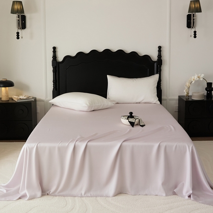 EH家居 2025春夏天丝纯色单床单 梦幻粉