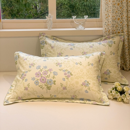 2025春夏新款全棉花卉系列印花单枕套 岸边花语