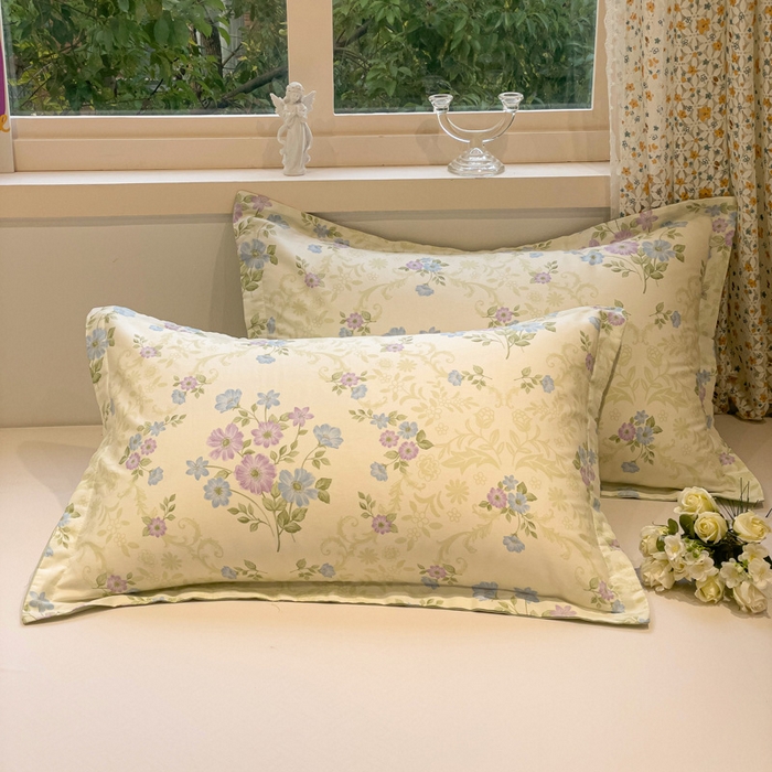 91家纺网 家纺一手货源 找家纺 2025春夏新款全棉花卉系列印花单枕套 岸边花语