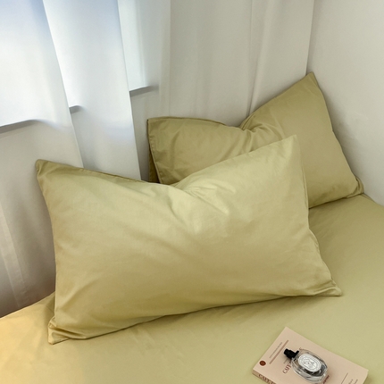 91家纺网 家纺一手货源 找家纺 （总）2025新款40长绒棉ins美拉德色系纯色全棉单品四件套床笠四件套系列--单枕套