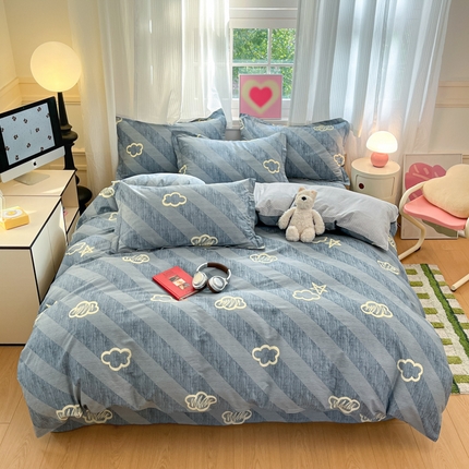 91家纺网 家纺一手货源 找家纺 （总）2025新款全棉印花小清新单品系列-四件套（提供买家秀）