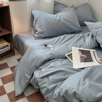 91家纺网 家纺一手货源 找家纺 （总）2025新款40支长绒棉ins美拉德色系纯色全棉四件套床笠极简三件套纯棉四件套系列--四件套
