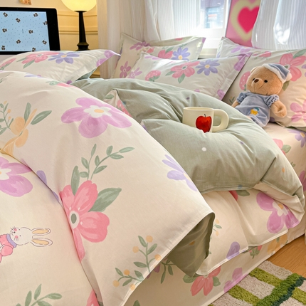 91家纺网 家纺一手货源 找家纺 （总）2025新款全棉印花小清新单品系列-单被套(提供买家秀）