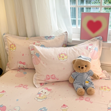 91家纺网 家纺一手货源 找家纺 （总）2025新款全棉印花小清新单品系列-单枕套