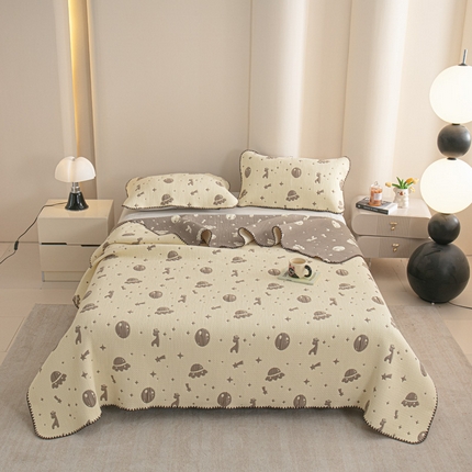 手艺人2025新款A类宝宝四季全棉提花双面可铺盖床盖榻榻米炕盖炕垫盖毯AC01-AC10 AC07米