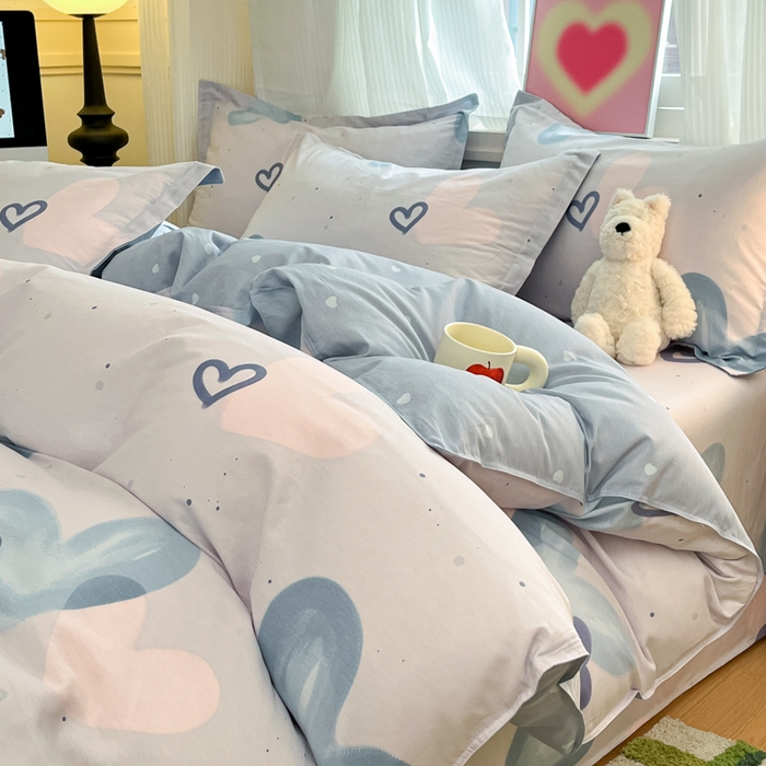91家纺网 家纺一手货源 找家纺 2025新款全棉印花小清新单品系列-单被套(提供买家秀） 浪漫心语