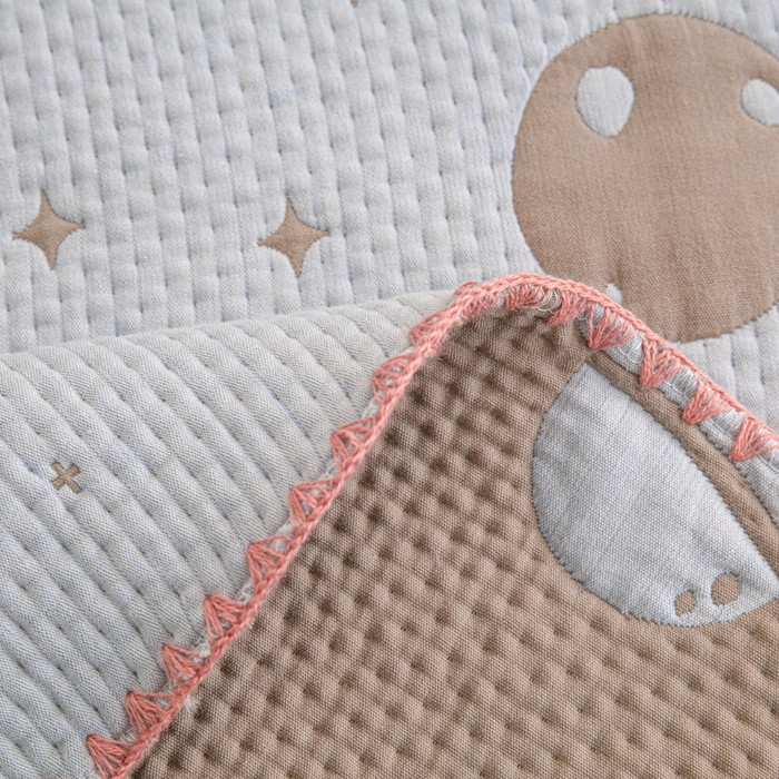 91家纺网 家纺一手货源 找家纺 手艺人2025新款A类宝宝四季全棉提花双面可铺盖床盖榻榻米炕盖炕垫盖毯AC01-AC10 AC07灰