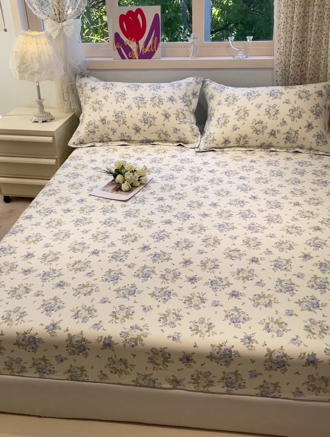 91家纺网 家纺一手货源 找家纺 （总）2025春夏新款全棉花卉系列印花单床笠