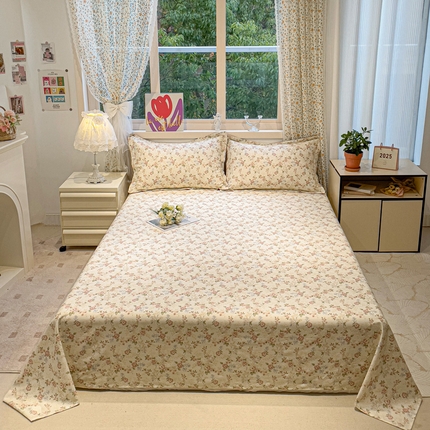 2025春夏新款全棉花卉系列印花床单 露丝