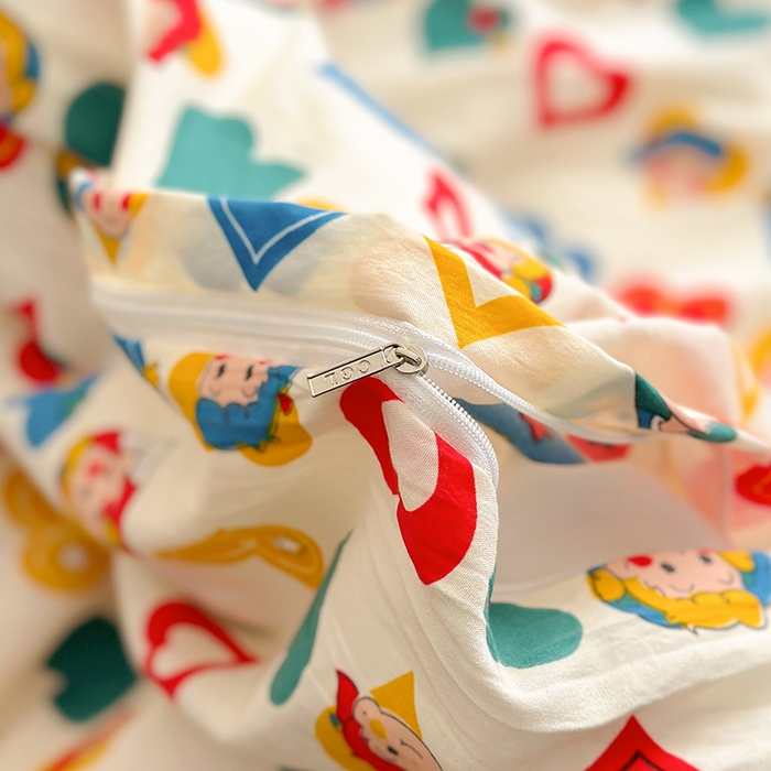 91家纺网 家纺一手货源 找家纺 春光里 2025新款水洗棉印花系列四件套 心跳歌谣