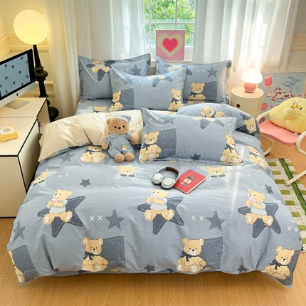 91家纺网 家纺一手货源 找家纺 （总）2025新款全棉印花小清新单品系列-四件套（提供买家秀）