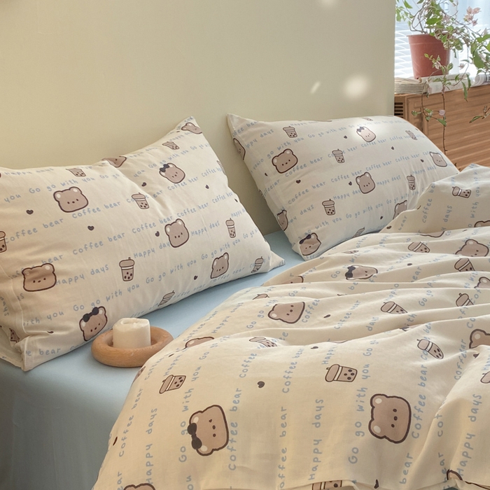 91家纺网 家纺一手货源 找家纺 2025新款A类母婴级有氧全棉纯棉双层纱纯棉印花四件套 场景一 海盐波波