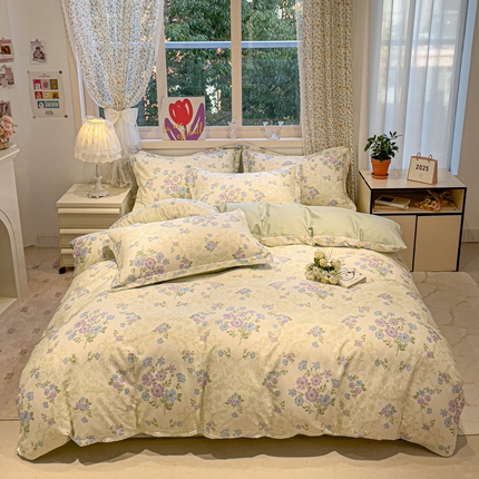 2025春夏新款全棉花卉系列印花四件套 岸边花语