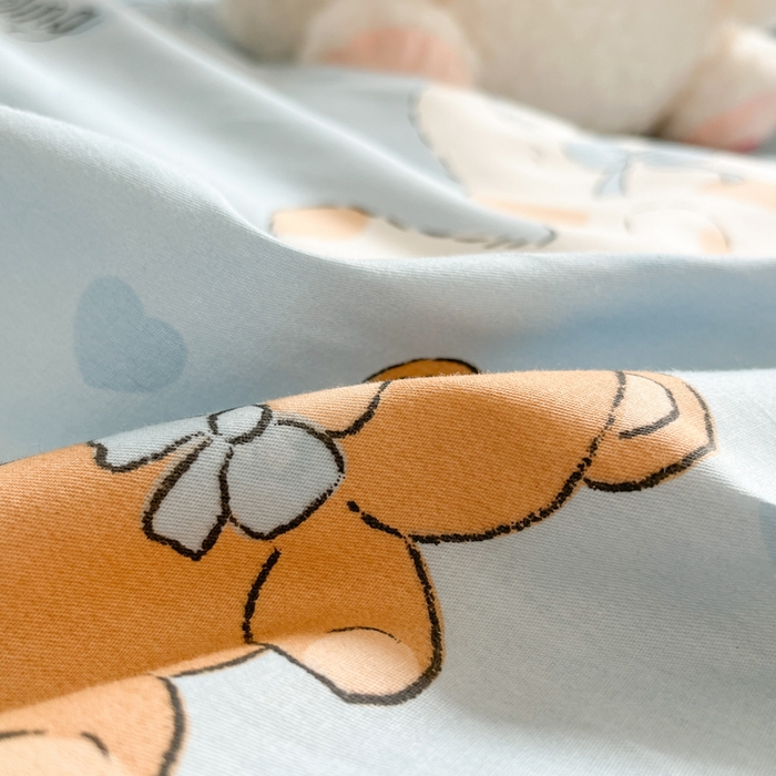 91家纺网 家纺一手货源 找家纺 西引力 2025开春新款全棉印花四件套单被套系列 猫咪酱