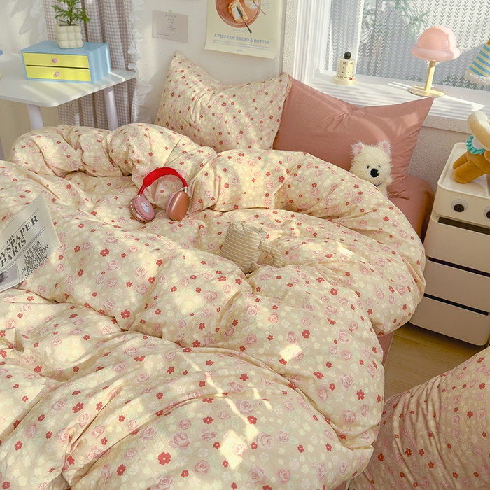 91家纺网 家纺一手货源 找家纺 颜选 2025新款水洗棉印花四件套【提供买家秀】 香婉