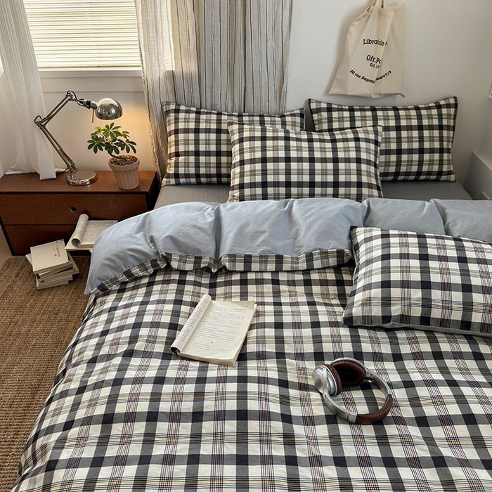 91家纺网 家纺一手货源 找家纺 清雅福2025全棉13372极简风四件套 伊晨