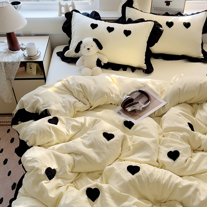 91家纺网 家纺一手货源 找家纺 （总）梦之岛 2025新款韩版小香风赫本风云朵棉毛巾绣四件套