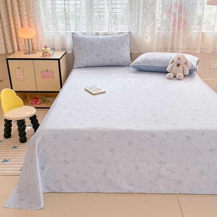 91家纺网 家纺一手货源 找家纺 晨希2025新款13070全棉印花单品床单枕套 晚风逐梦