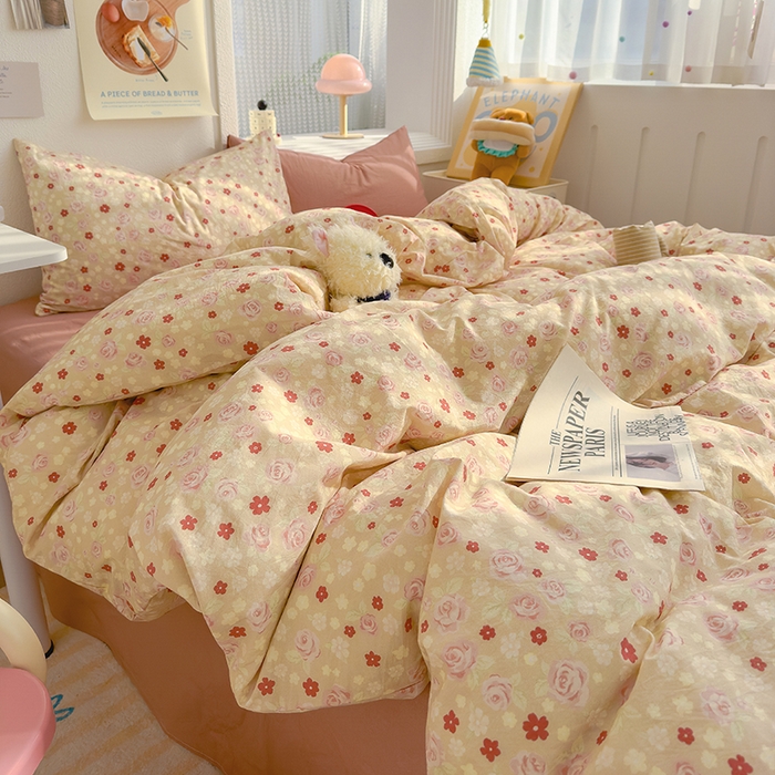 91家纺网 家纺一手货源 找家纺 颜选 2025新款水洗棉印花四件套【提供买家秀】 香婉