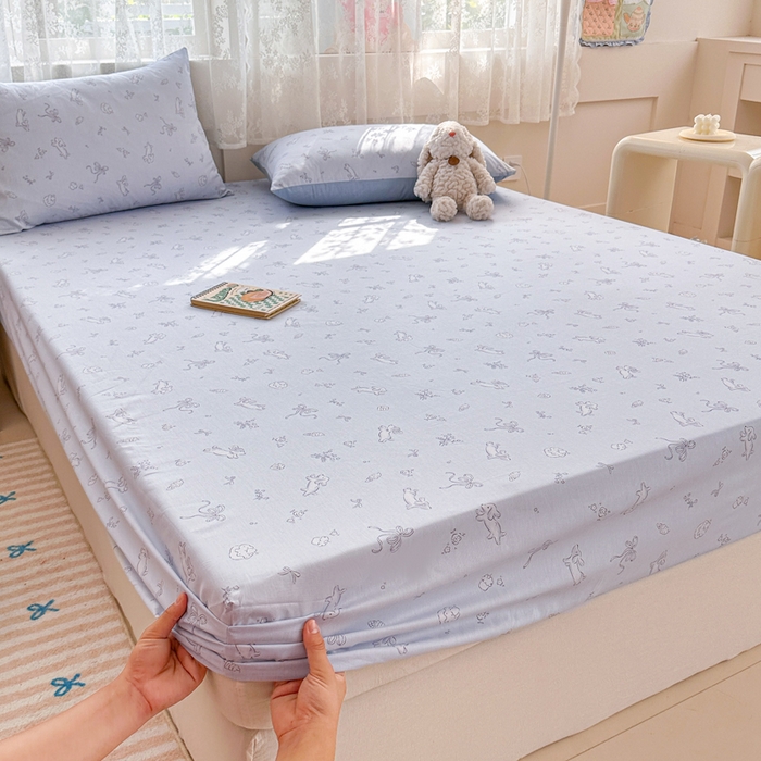 91家纺网 家纺一手货源 找家纺 晨希2025新款13070全棉印花单品床笠枕套 晚风逐梦