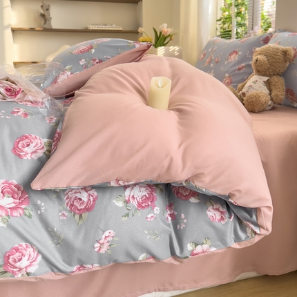 雅阁尔2025新款直播热款水洗棉四件套小碎花床单被套三件套 如梦