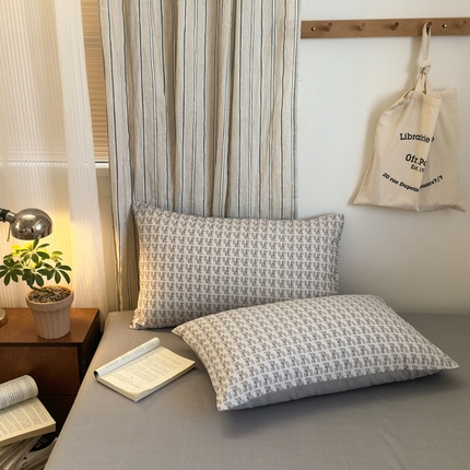 91家纺网 家纺一手货源 找家纺 （总）清雅福2025全棉13372极简风北欧系列单品枕套