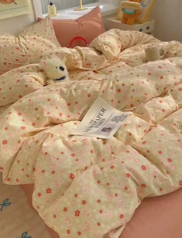 91家纺网 家纺一手货源 找家纺 颜选 2025新款水洗棉印花四件套【提供买家秀】 香婉