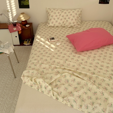 91家纺网 家纺一手货源 找家纺 尺素 2025新款ins风小红书系列单床笠 山茶芝士